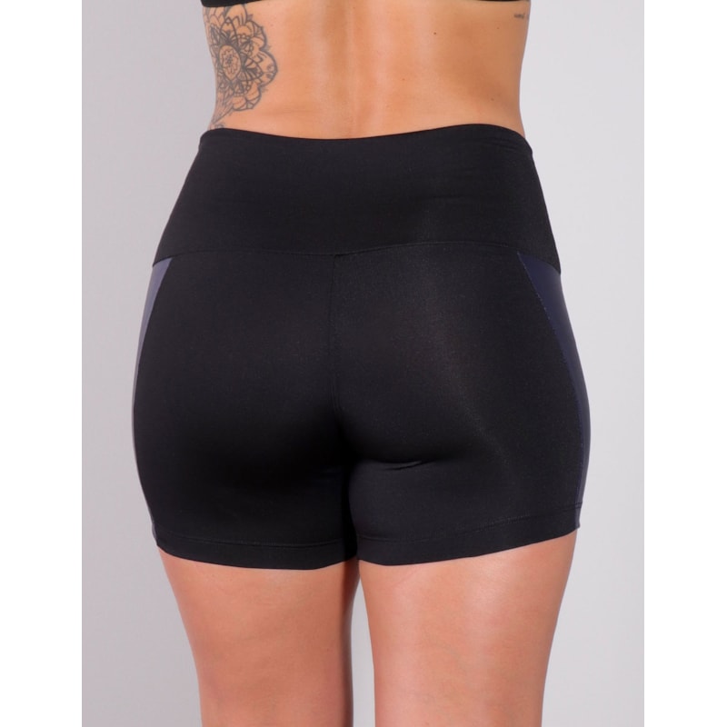 Short Preto com Recortes Azuis com Brilho | Ref: 4.4.4165-0106