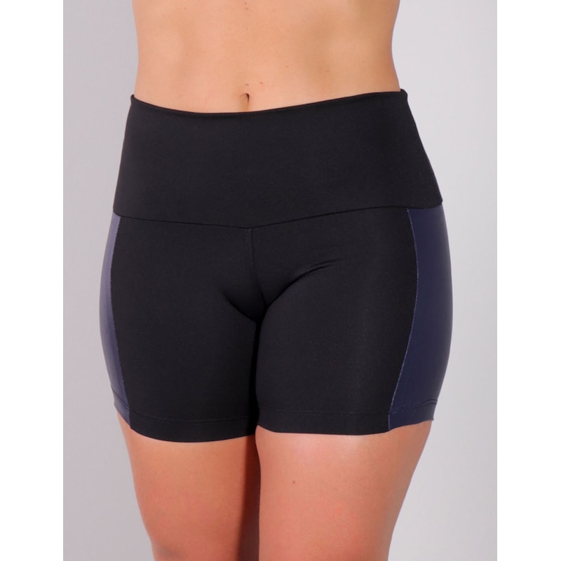 Short Preto com Recortes Azuis com Brilho | Ref: 4.4.4165-0106