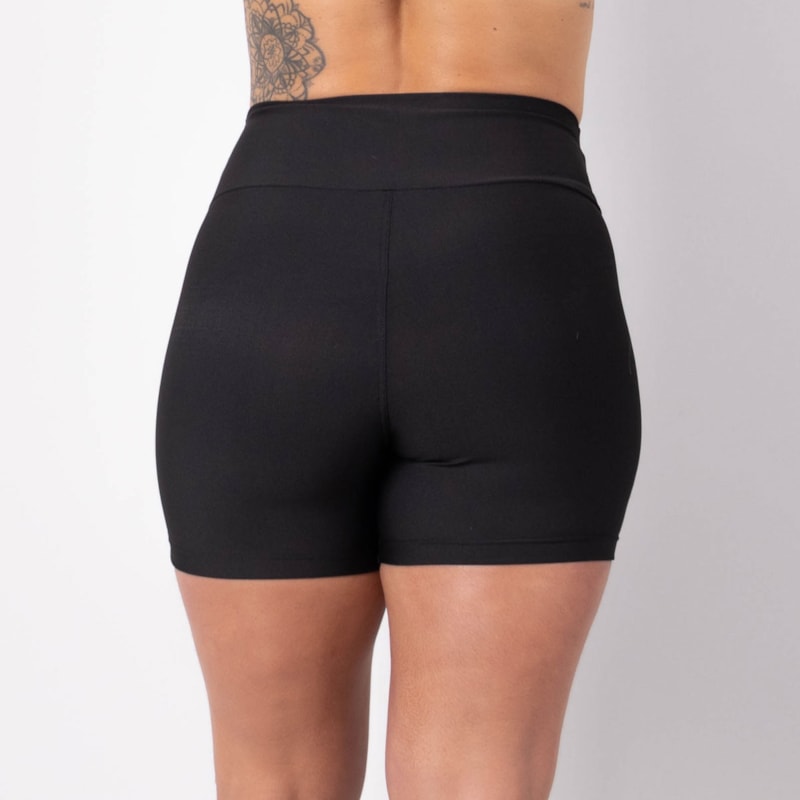 Short Preto com Recortes em Tela nas Laterais | Ref: 4.4.4321-01