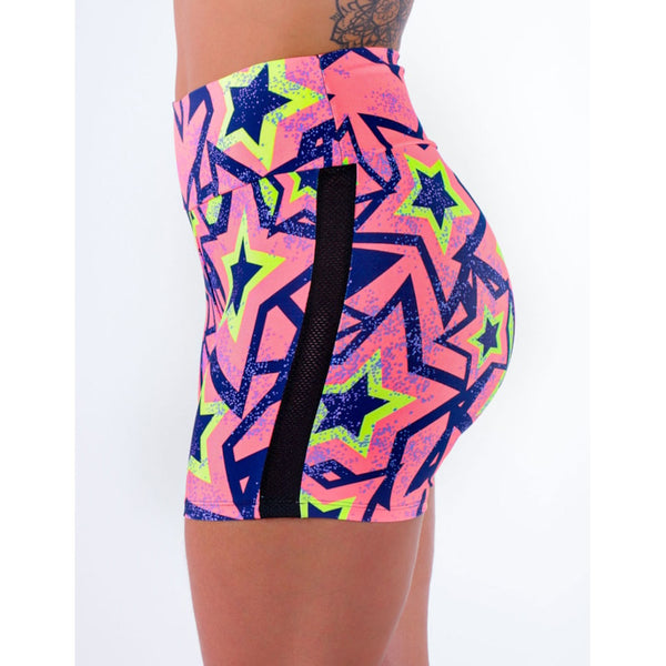 Short Feminino Estampado com Tela Preta | Ref: 4.4.4321-3171