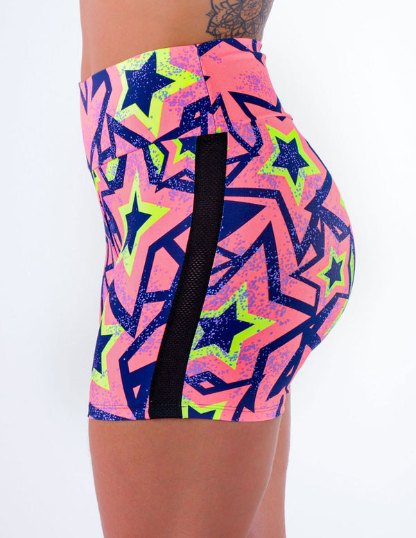 Short Feminino Estampado com Tela Preta | Ref: 4.4.4321-3171