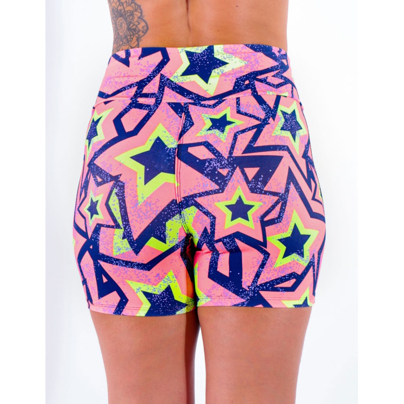 Short Feminino Estampado com Tela Preta | Ref: 4.4.4321-3171