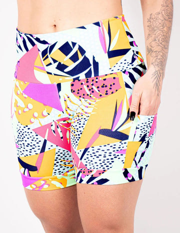 Short Fitness Cós Alto Estampado com Bolsos | Ref: 4.4.4347-3194