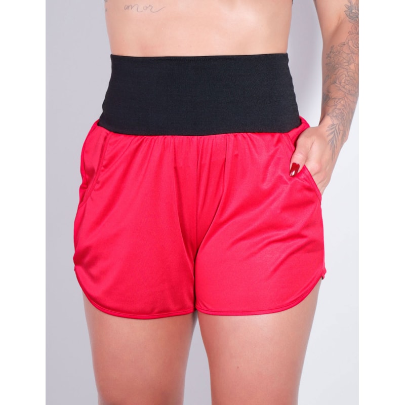 Shortinho Feminino de Piquet Vinho com Bolsos Laterais | Ref: 4.4.4364-2401