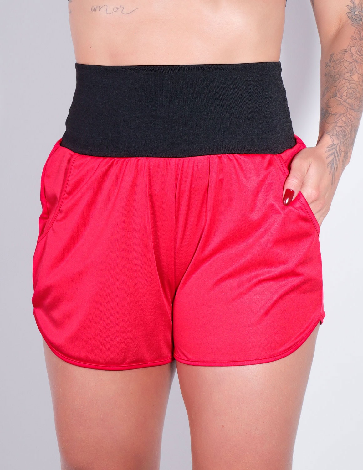 Shortinho Feminino de Piquet Vinho com Bolsos Laterais | Ref: 4.4.4364-2401