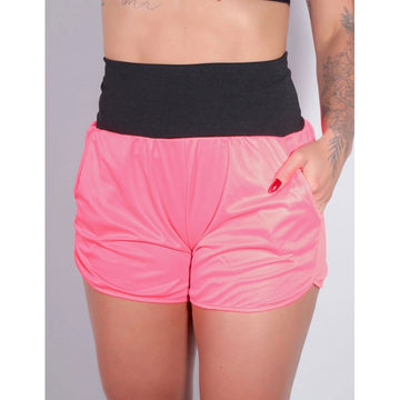 Shortinho de Piquet Rosa Neon com Bolsos Laterais | Ref: 4.4.4364-3901