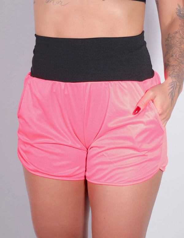 Shortinho de Piquet Rosa Neon com Bolsos Laterais | Ref: 4.4.4364-3901