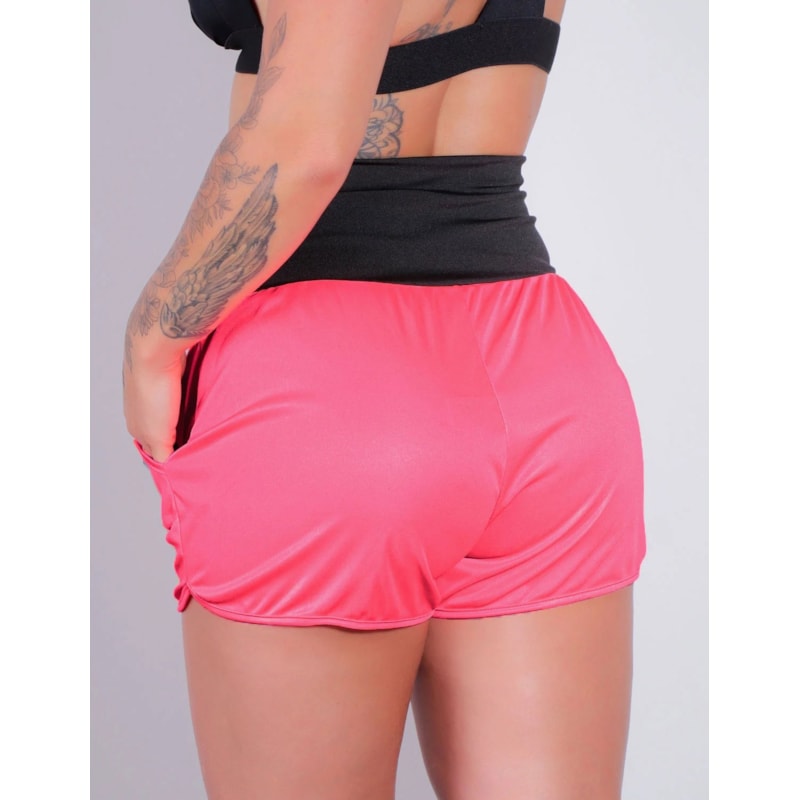 Shortinho de Piquet Rosa Neon com Bolsos Laterais | Ref: 4.4.4364-3901