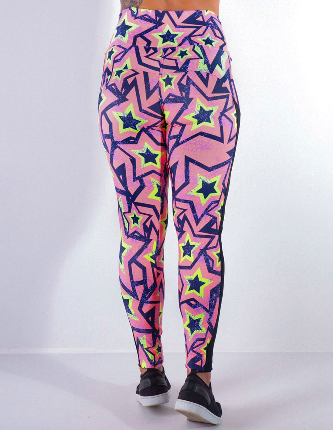 Calça Legging com Estampa e Tela Preta | Ref: 4.4.4369-3171
