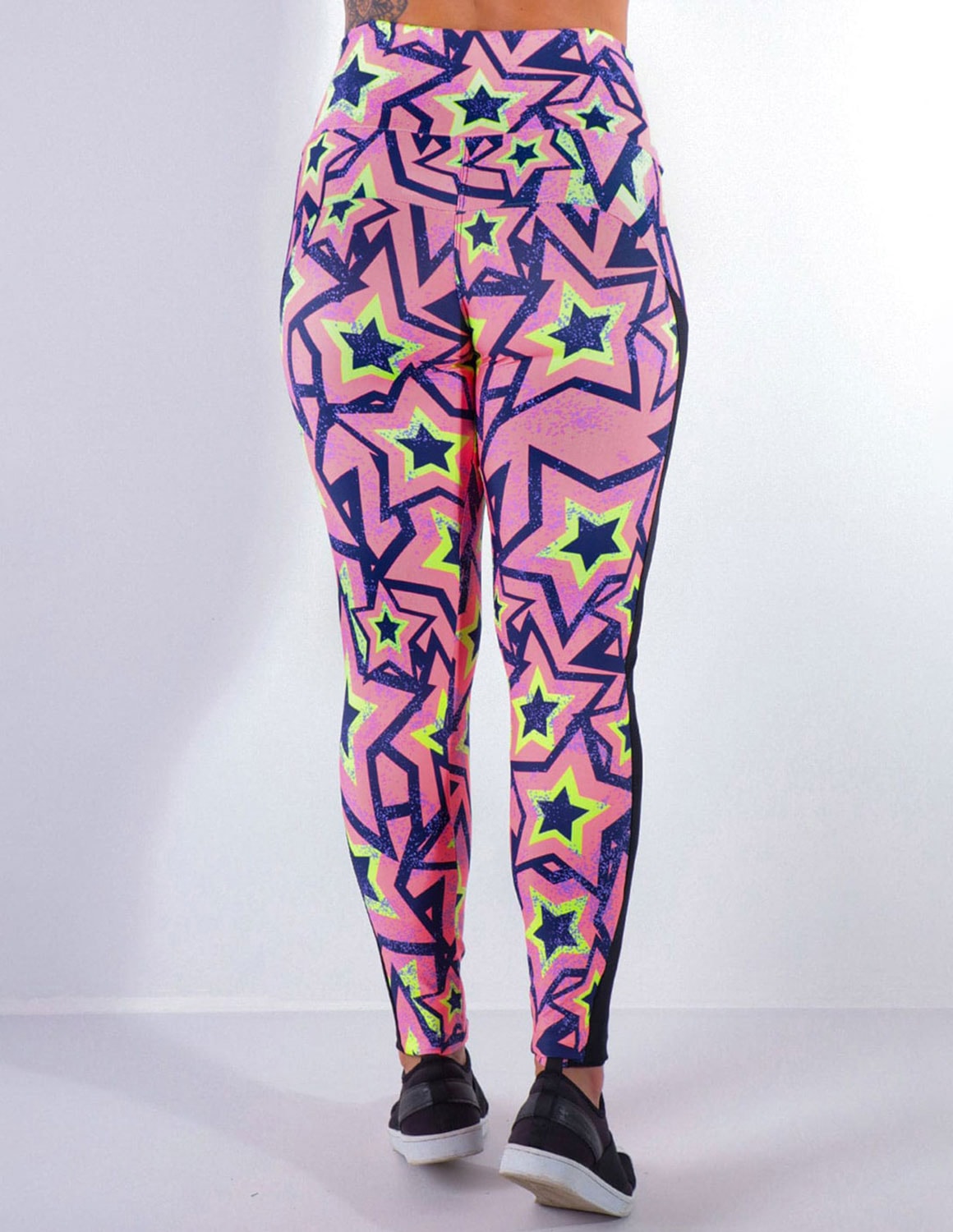Calça Legging com Estampa e Tela Preta | Ref: 4.4.4369-3171