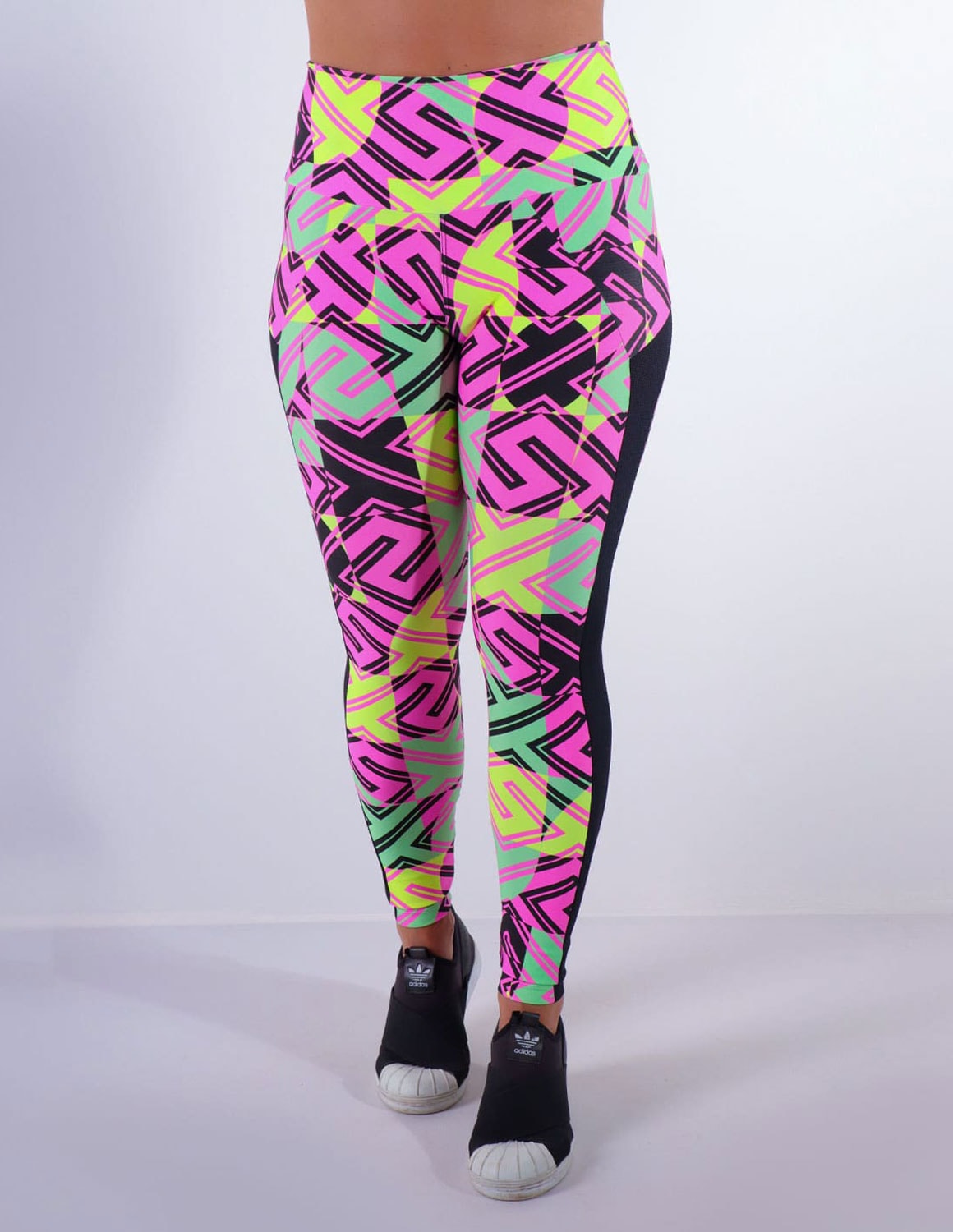 Calça Feminina Fitness Estampada com Tela | Ref: 4.4.4369-3183