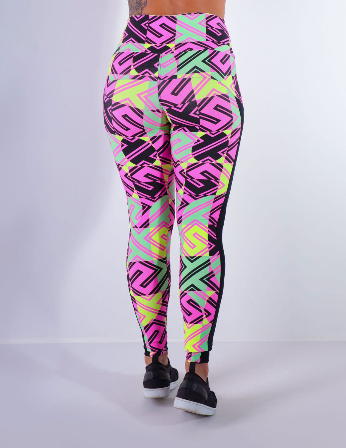Calça Feminina Fitness Estampada com Tela | Ref: 4.4.4369-3183