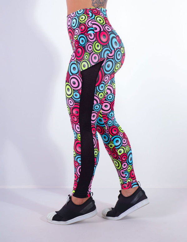 Calça Legging Estampada com Tela Preta | Ref: 4.4.4369-3188