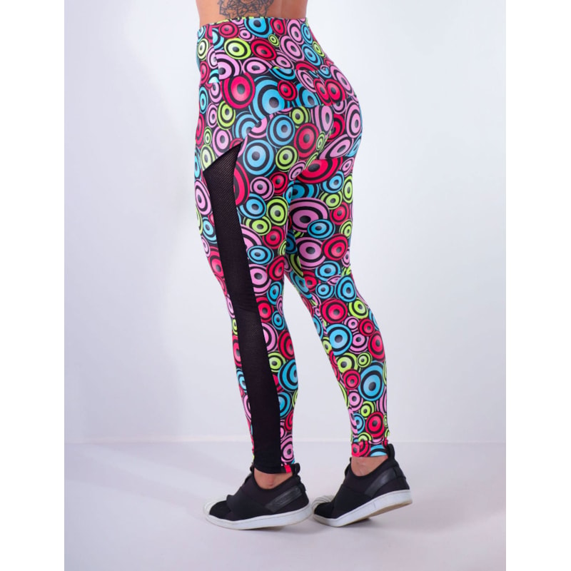 Calça Legging Estampada com Tela Preta | Ref: 4.4.4369-3188