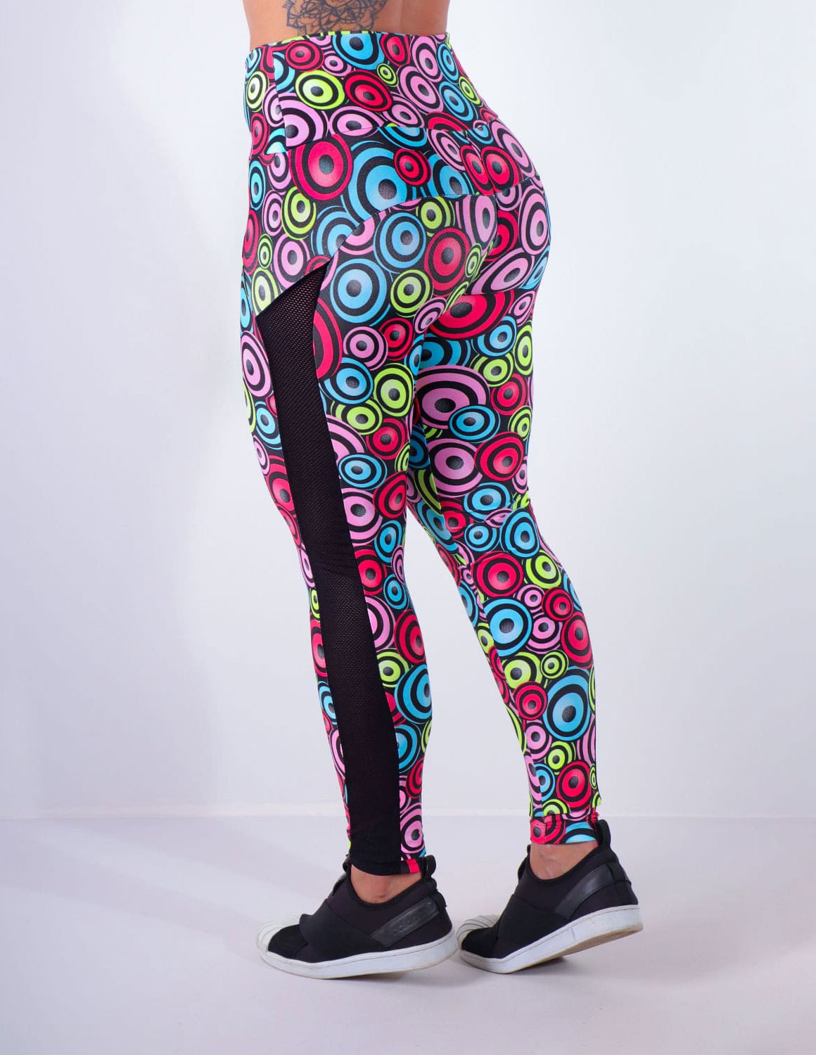 Calça Legging Estampada com Tela Preta | Ref: 4.4.4369-3188