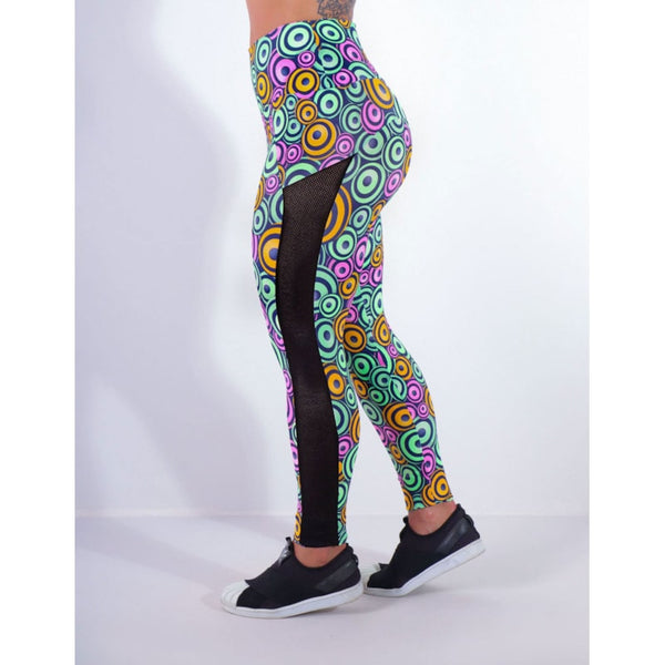 Calça Legging Estampada com Tela nas Laterais | Ref: 4.4.4369-3191