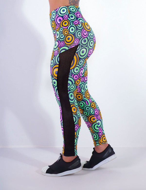 Calça Legging Estampada com Tela nas Laterais | Ref: 4.4.4369-3191