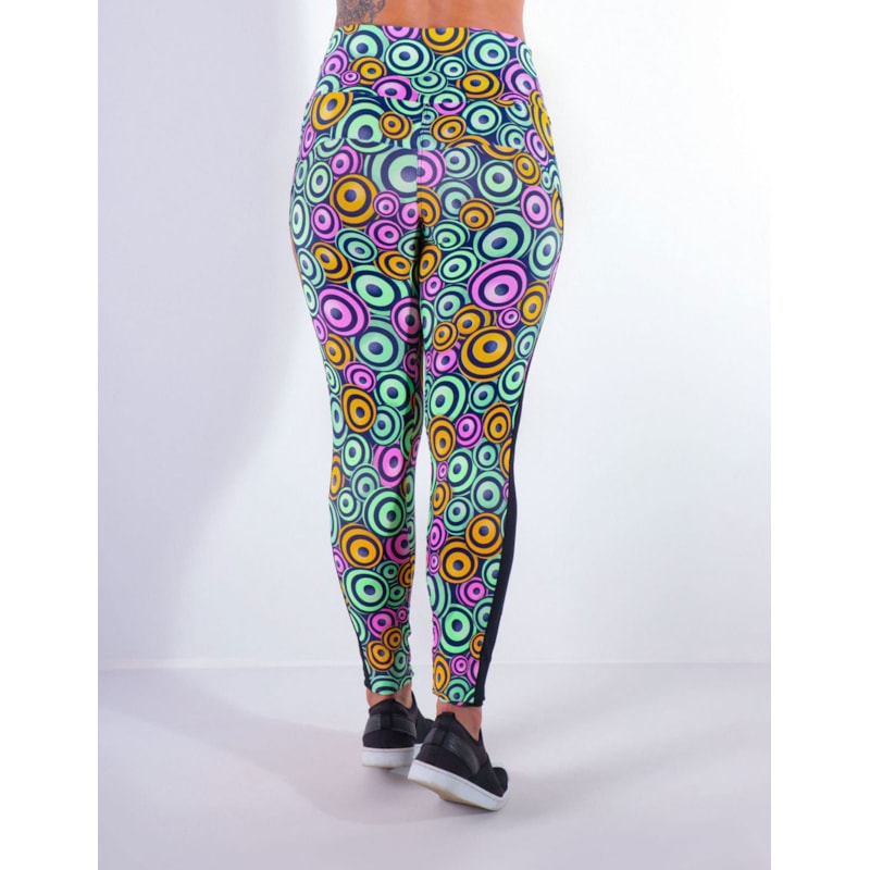 Calça Legging Estampada com Tela nas Laterais | Ref: 4.4.4369-3191