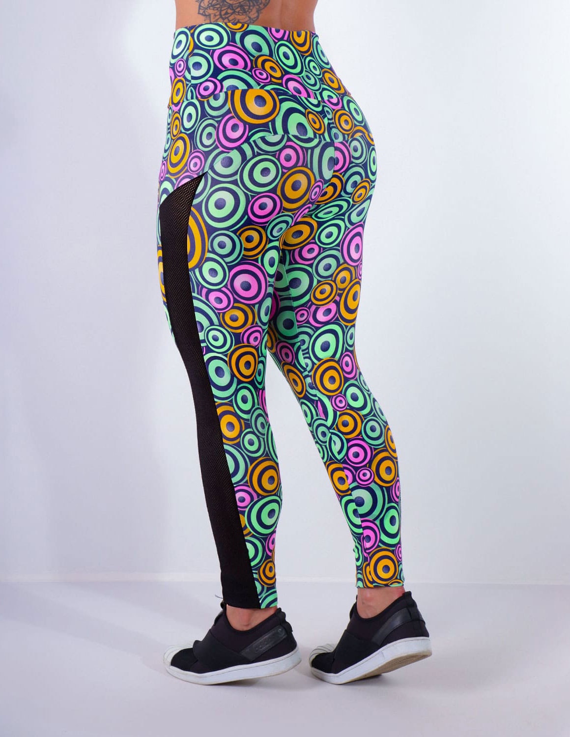Calça Legging Estampada com Tela nas Laterais | Ref: 4.4.4369-3191