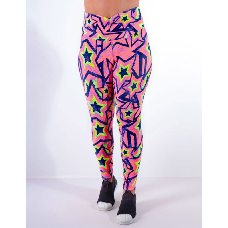 Calça Legging Feminina Estampada com Cós Franzido | Ref: 4.4.4370-3171