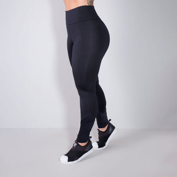 Calça Legging Preta com Tela | Ref: 4.4.4380-01