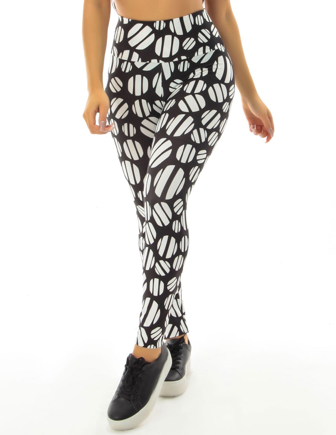 Calça Feminina Cós Alto Fitness Estampada | Ref: 4.4.4381-3211