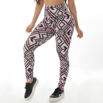 Calça Fitness com Cintura Alta com Estampa | Ref: 4.4.4381-3216