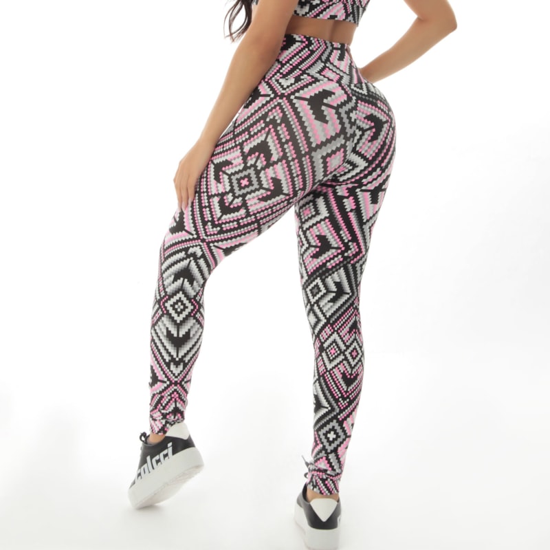 Calça Fitness com Cintura Alta com Estampa | Ref: 4.4.4381-3216