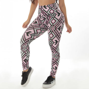 Calça Fitness com Cintura Alta com Estampa | Ref: 4.4.4381-3216