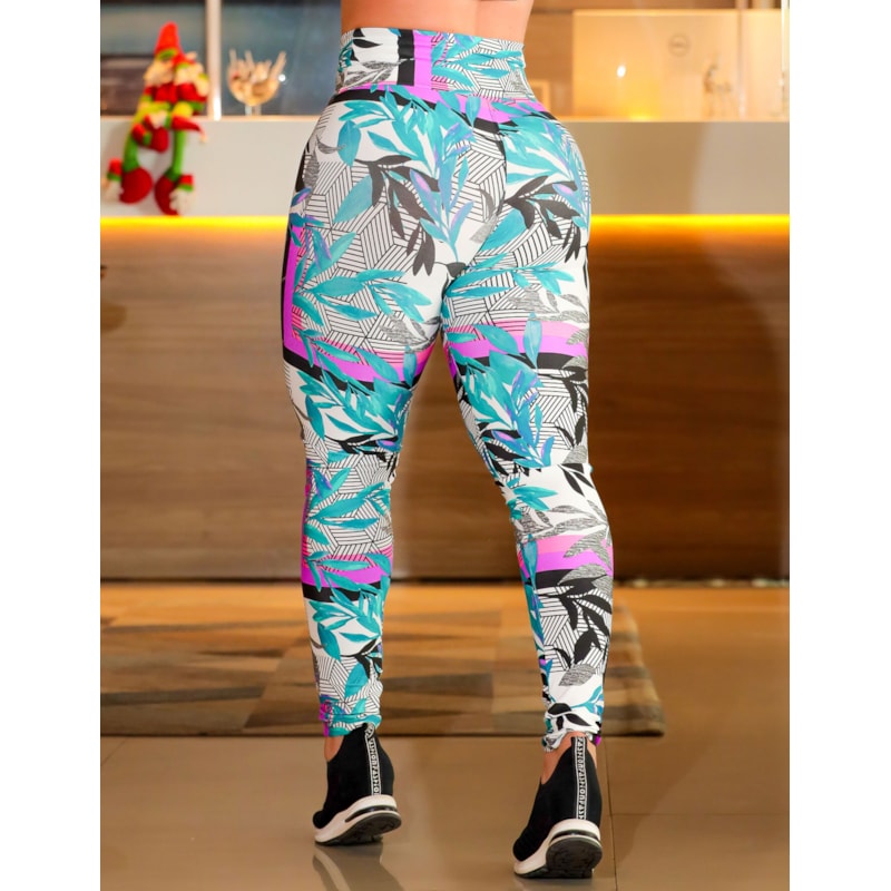 Calça Fitness com Cintura Alta com Estampa | Ref: 4.4.4381-3227