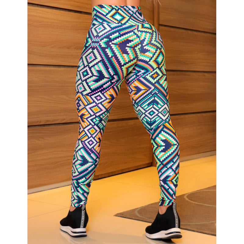 Calça Legging Fitness com Cós Alto e Estampa | Ref: 4.4.4381-3229