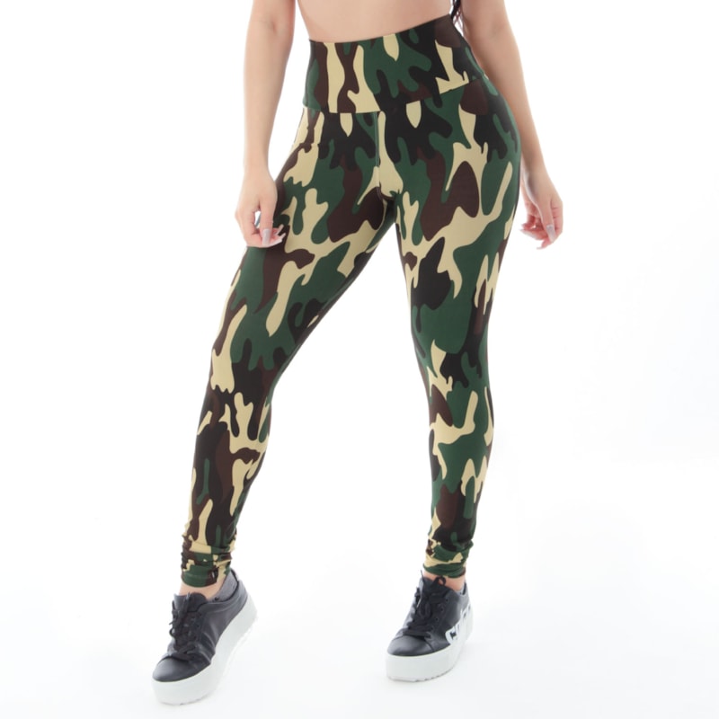 Calça Legging Fitness Cintura Alta Camuflada | Ref: 4.4.4381-852