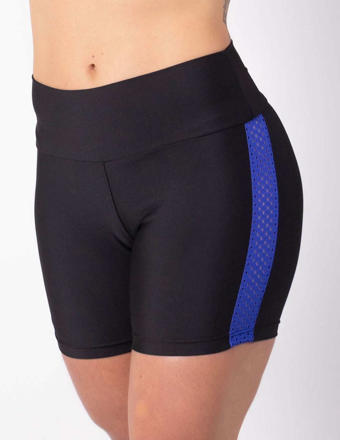 Short Preto com Tela de Poliamida Azul Bic | Ref: 4.4.4382-0120