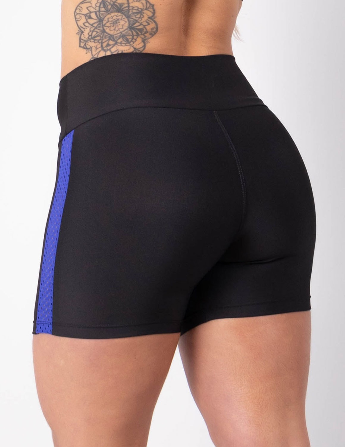 Short Preto com Tela de Poliamida Azul Bic | Ref: 4.4.4382-0120