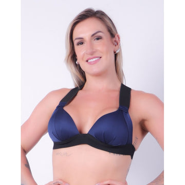Top Azul Marinho cm Bojo em Dry Fit | Ref: 4.4.4384-18