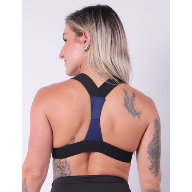 Top Azul Marinho cm Bojo em Dry Fit | Ref: 4.4.4384-18