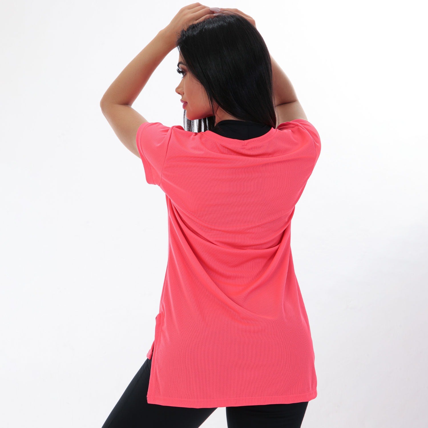 Blusa com Manguinhas Rosa Neon em Dry Fit | Ref: 4.4.4385-39
