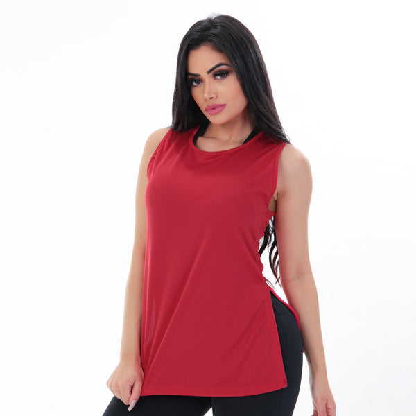Regata Feminina em Dry Fit Vermelho | Ref: 4.4.4389-11