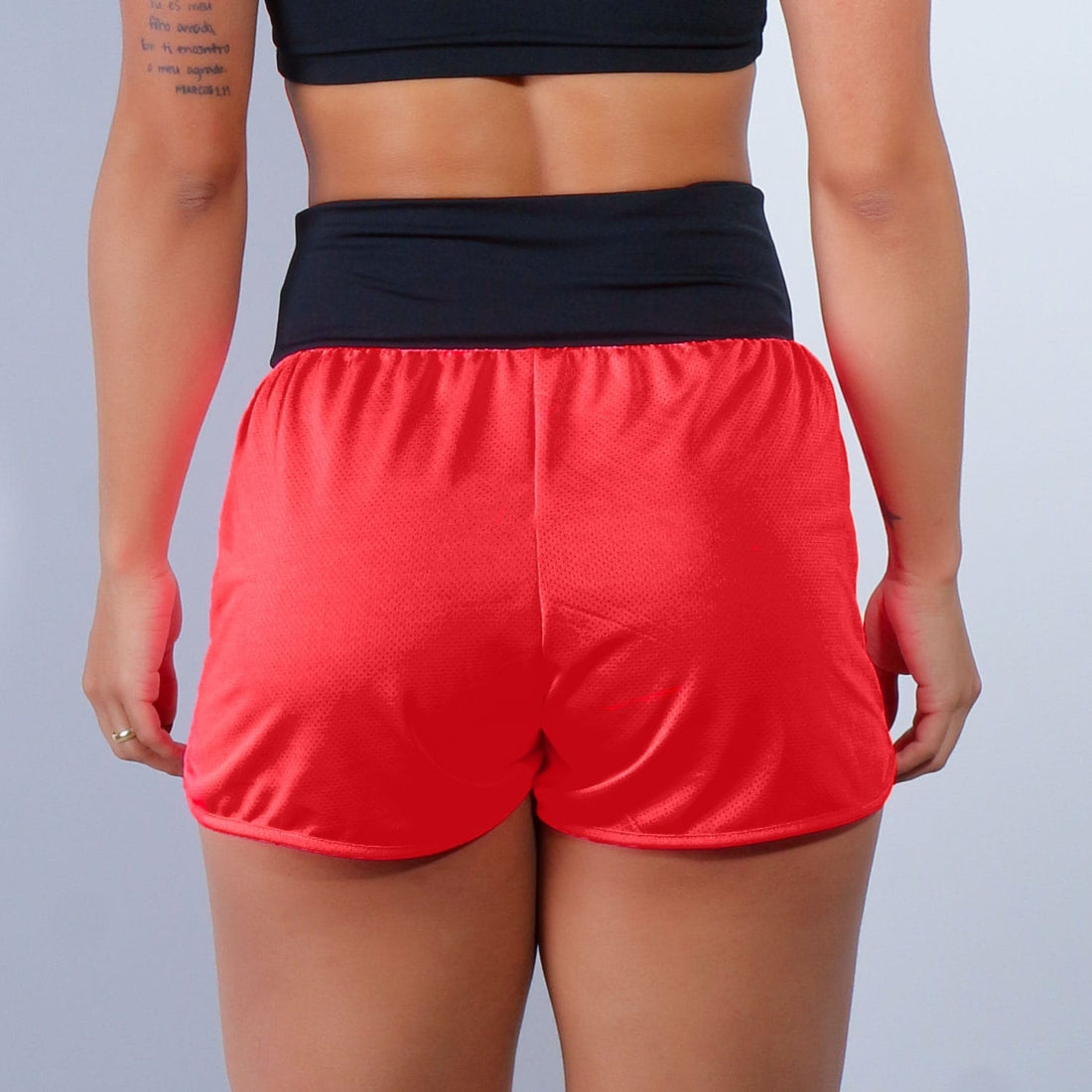 Short Dry Fit Vermelho com Bolsos e Cós Preto | Ref: 4.4.4391-1101