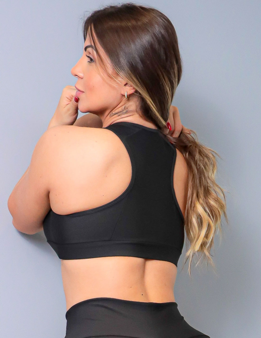 Top Feminino Fitness Preto com Bojo Removível | Ref: 4.4.4403-01