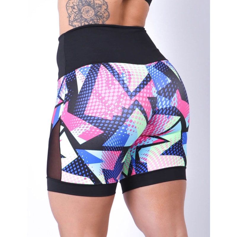Shortinho Estampado com Recortes de Tela | Ref: 4.4.4404-3223