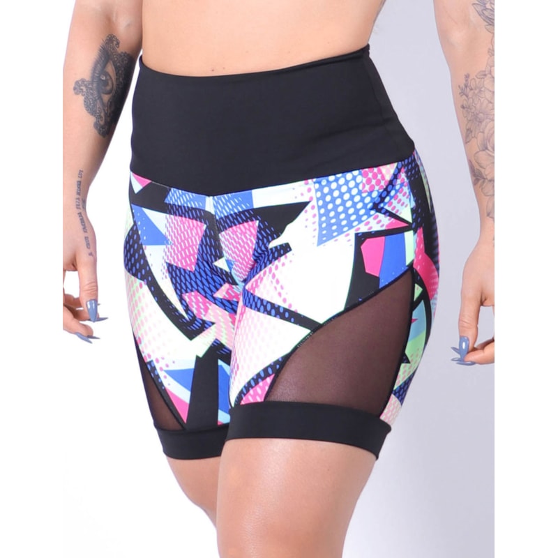 Shortinho Estampado com Recortes de Tela | Ref: 4.4.4404-3223