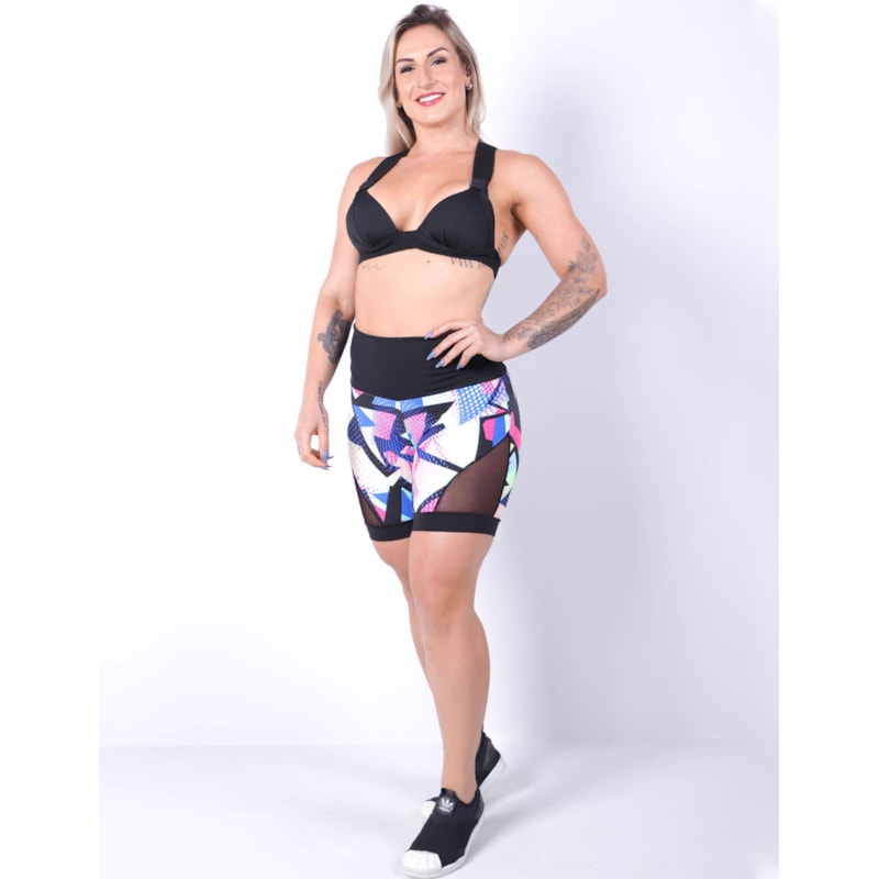 Shortinho Estampado com Recortes de Tela | Ref: 4.4.4404-3223