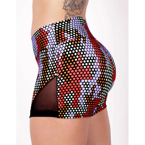 Shortinho Fitness Estampado com Recortes de Tela | Ref: 4.4.4404-3224