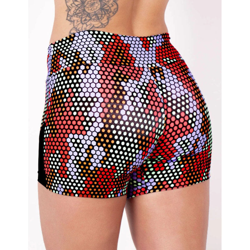 Shortinho Fitness Estampado com Recortes de Tela | Ref: 4.4.4404-3224