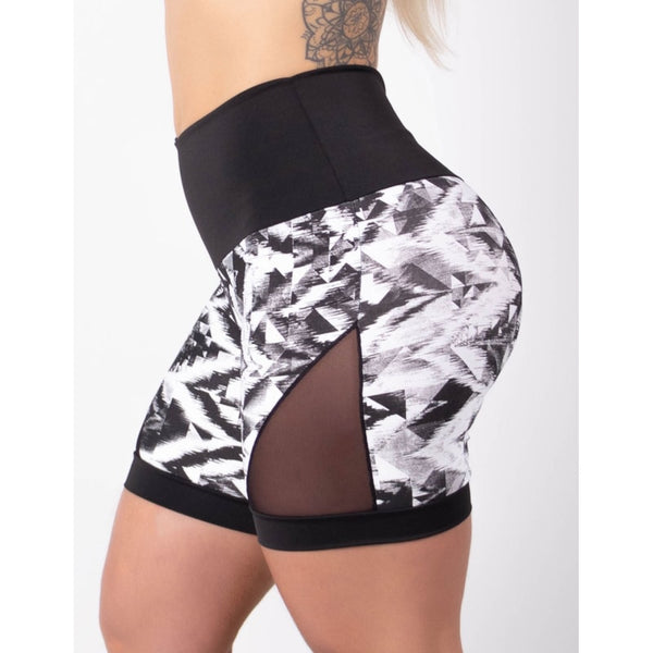 Short Fitness com Estampa e Tela Preta nas Laterais | Ref: 4.4.4404-3232
