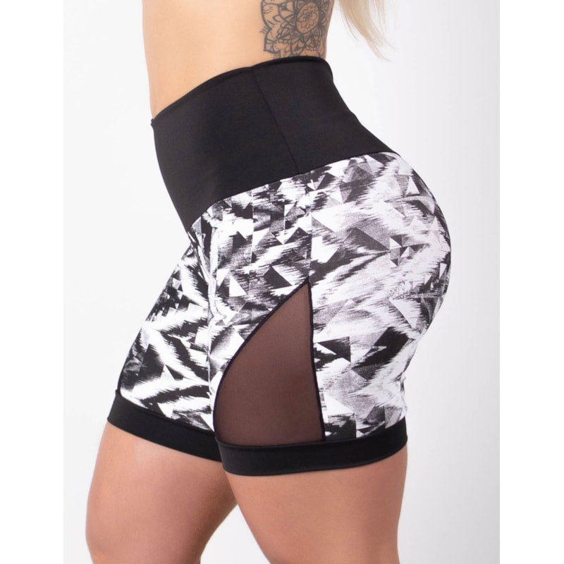 Short Fitness com Estampa e Tela Preta nas Laterais | Ref: 4.4.4404-3232