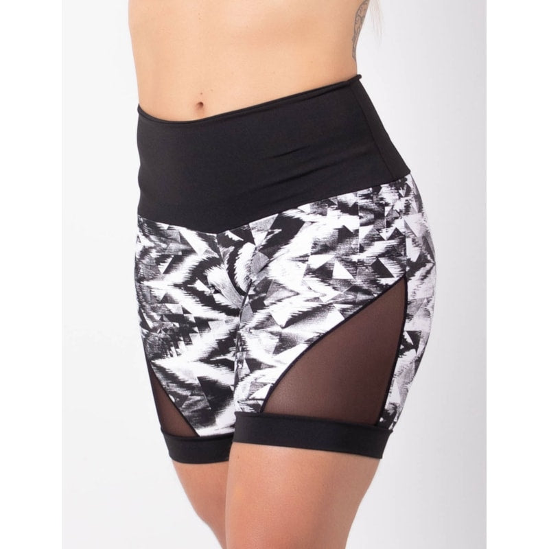 Short Fitness com Estampa e Tela Preta nas Laterais | Ref: 4.4.4404-3232