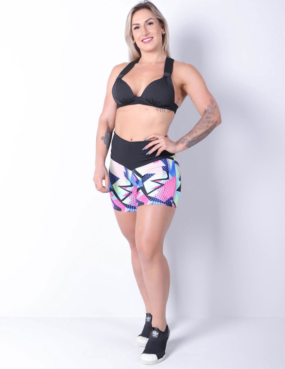 Short Feminino Fitness Básico Estampado | Ref: 4.4.4405-3223