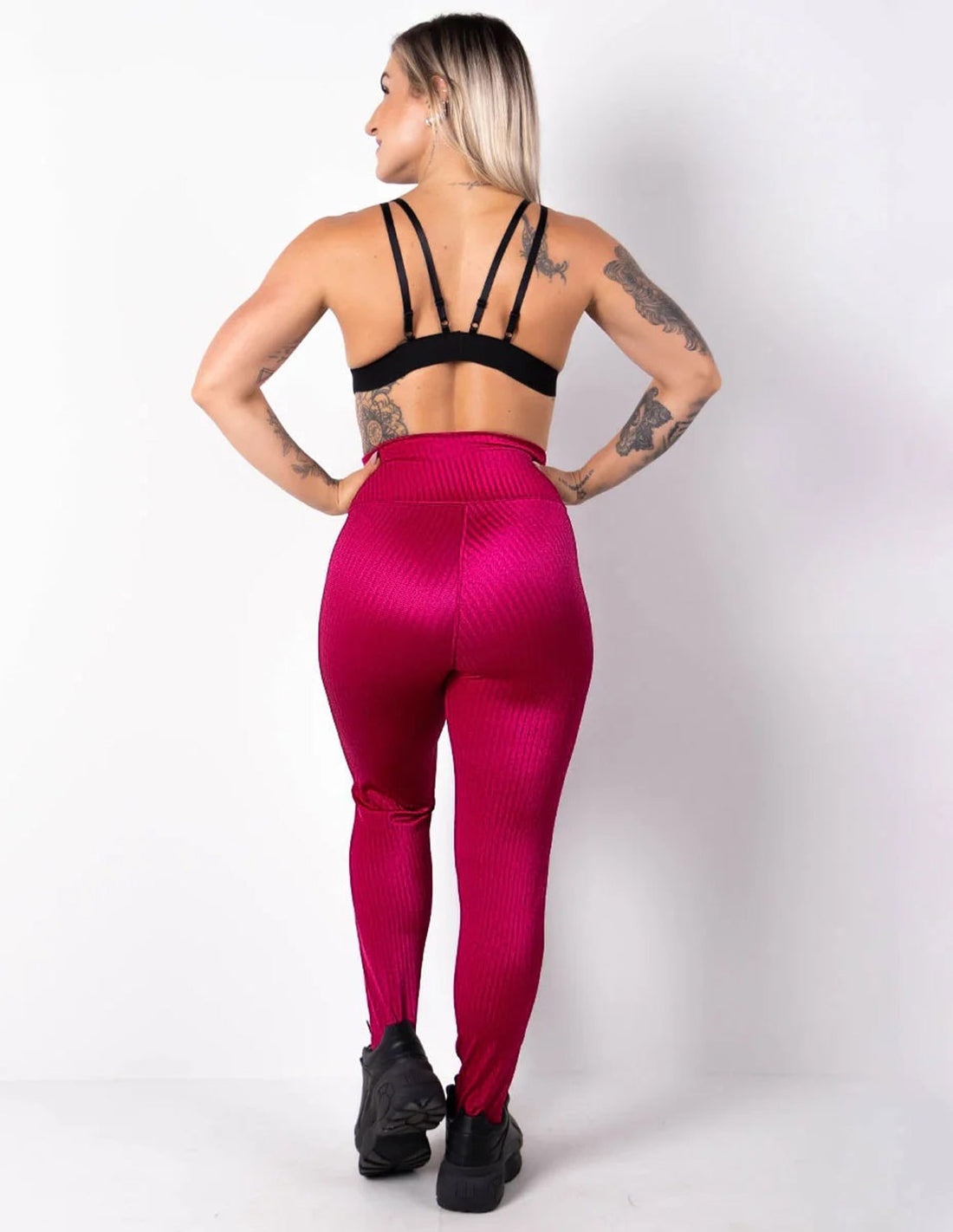 Conjunto Uva em Poliamida Texturizada Calça Cintura Alta e Top | Ref: 6.6.0107-29